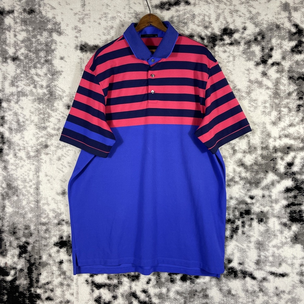 Greyson Polo Mens Size‎ Extra Large Colorblock Wolf Pima Cotton Golf Performance